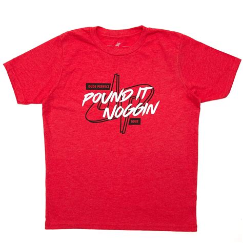 Dude Perfect Pound It Noggin Tour 2019 Tee Red