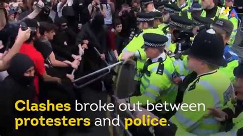 Uk Protesters Clash With Police After Elections Youtube