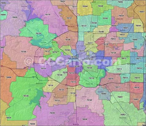 Zip Code Map Dallas Fort Worth Texas United States Map
