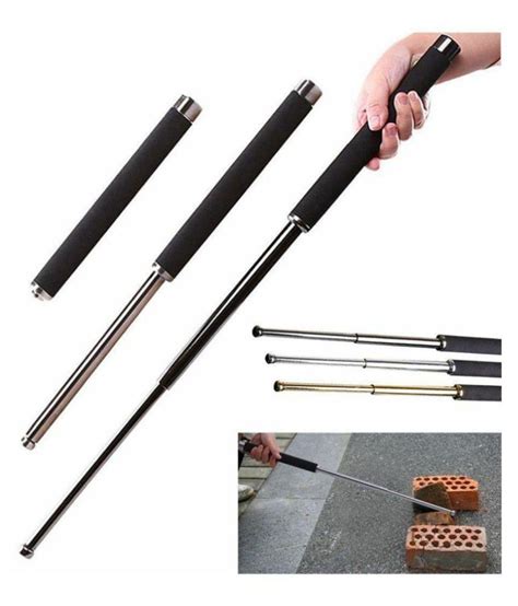 Tactical Telescopic Baton Stainless Steel Self Defence Security Folding