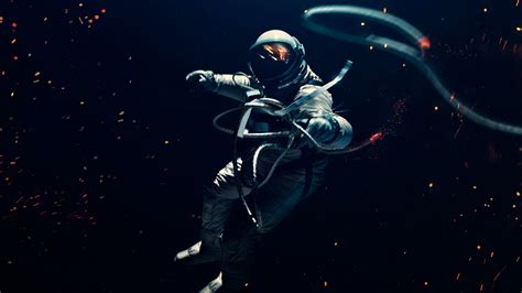 Astronaut Wallpaper 4k Space Suit Dark Background Lost In Space