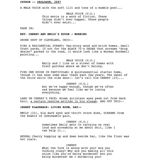 Scott Myers On Twitter Page One Cherry 2021 Screenplay By