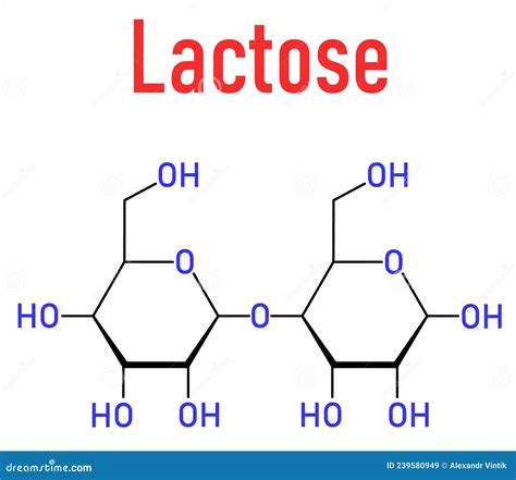 Lactose Milk Sugar Molecule Skeletal Formula Stock Vector