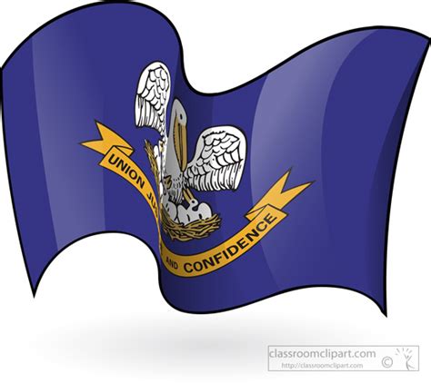 State Flags Clipart Louisiana State Flag Waving Clipart Classroom