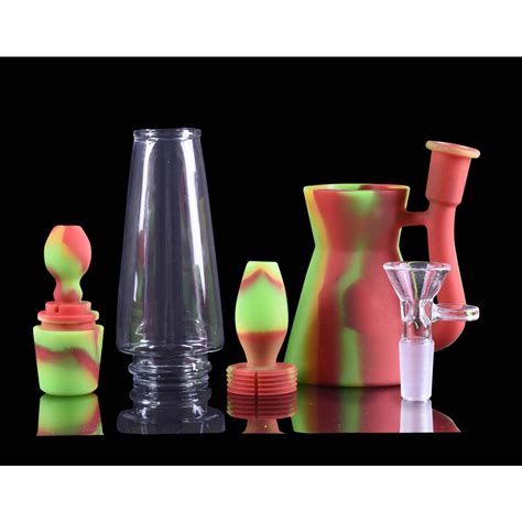 Lava Lamp Inspired Bong 10 Inline Perc Silicone And Glass Hybrid
