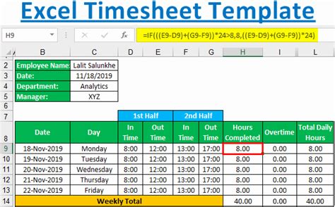 39 How To Create A Timesheet Formula In Excel Tips Formulas