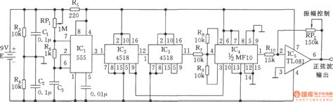 Sine Wave Generator Circuit555 555circuit Circuit Diagram