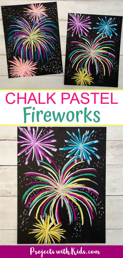 Festive Chalk Pastel Fireworks Art Project Projects With Kids
