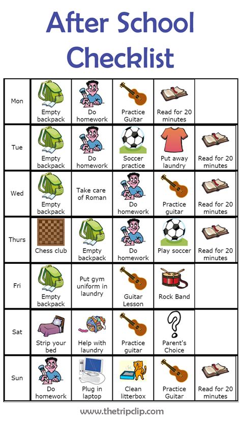 Picture After School Checklist Mobile Or Printed Kids Schedule