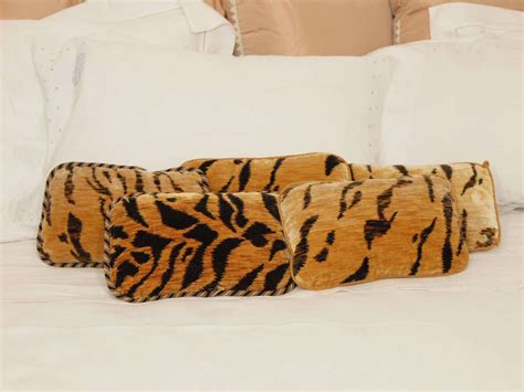 Tiger Silk Velvet Pillows At 1stdibs