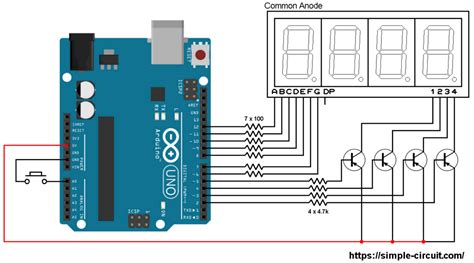 Interface Arduino With 7 Segment Display 4 Digit Counter Example