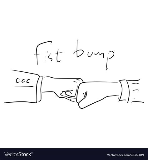 Fist Bump Businessman Sketch Royalty Free Vector Image