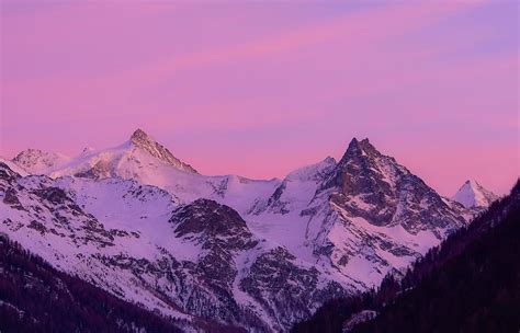 Snow Mountains Sunset Wallpaper