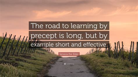 Seneca The Elder Quote The Road To Learning By Precept Is Long But