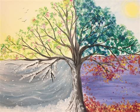 Tree For All Seasons Tree Art Painting Gallery Cool Art Projects