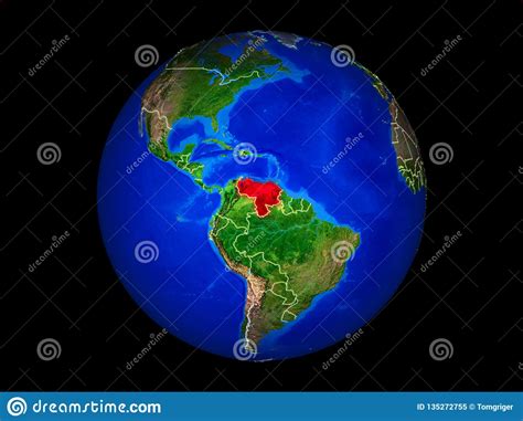 Venezuela On Earth From Space Stock Illustration Illustration Of