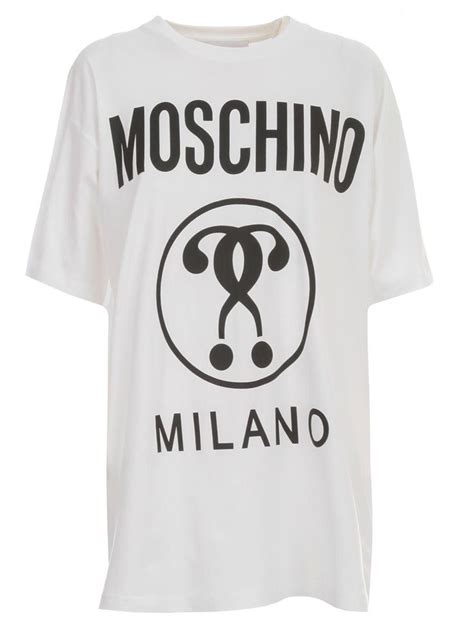 Moschino Oversized T Shirt Wlogo And Double Question Mark In Fantasy
