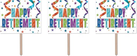 Beistle 3 Piece Colorful Durable Cardstock Happy Retirement