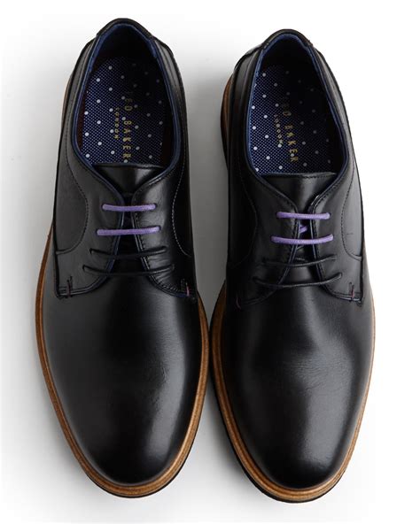 Lyst Ted Baker Classic Leather Derby Shoe In Black For Men