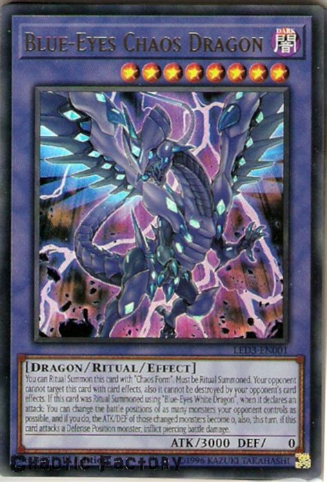 The item you've selected was not added to your cart. Yugioh LED3-EN001 Blue-Eyes Chaos Dragon Ultra Rare 1st ...