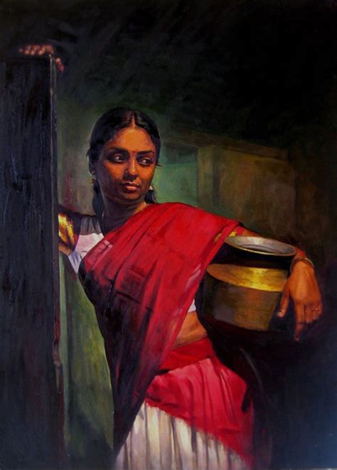 25 Beautiful South Indian Women Paintings By Elayaraja