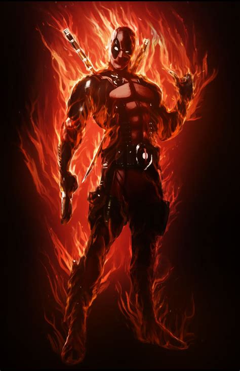 Deadpool Burning By Veiyla Thecloud On Deviantart Deadpool Wallpaper
