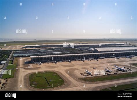 An Aerial View Of Shanghai Pudong International Airport Stock Photo Alamy