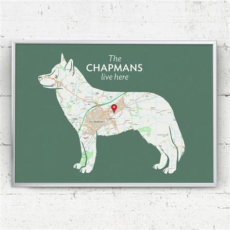 Personalised Map With Siberian Husky By Well Bred Design