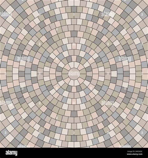 Seamless Texture Of Round Pavement Repeating Circle Pattern Of Radial