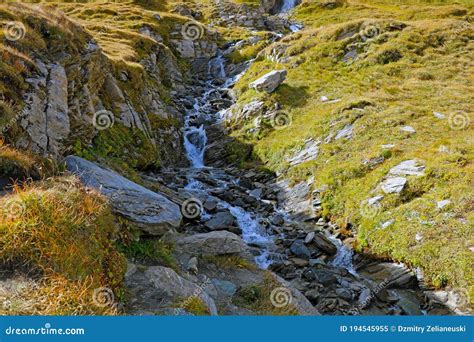 Cold Clear Water Flows Along The Mountain Stock Image Image Of Clear