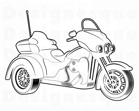 Trike Motorcycle Outline 3 Svg Motorcycle Svg Motorcycle Etsy
