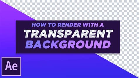 How To Render Transparent Background In After Effects Media Encoder
