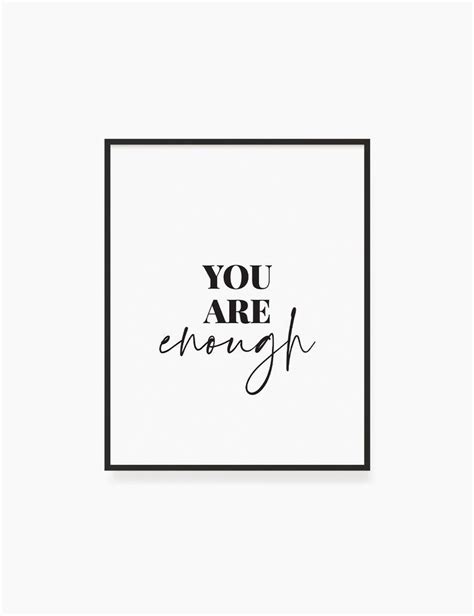 you are enough printable wall art quote self love and etsy printable wall art quotes wall art
