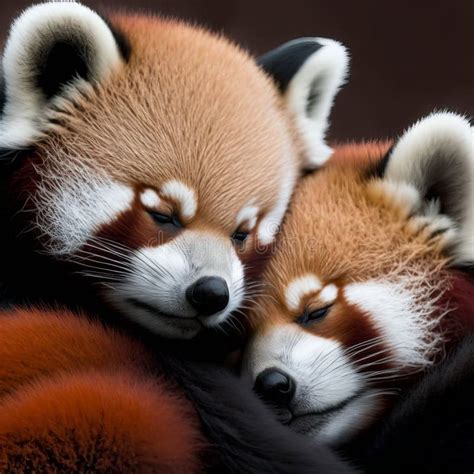 Valentines Day Cuddling Animals Red Panda Couple2 Generative Ai
