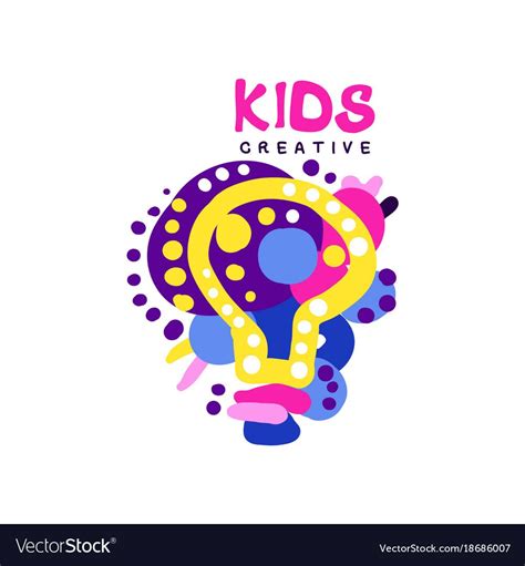 Kids Creative Colorful Logo Labels For Kids Club Center School Art