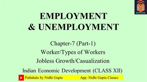 28 Unemployment Part 1 In Hindi Worker Type Of Worker Jobless