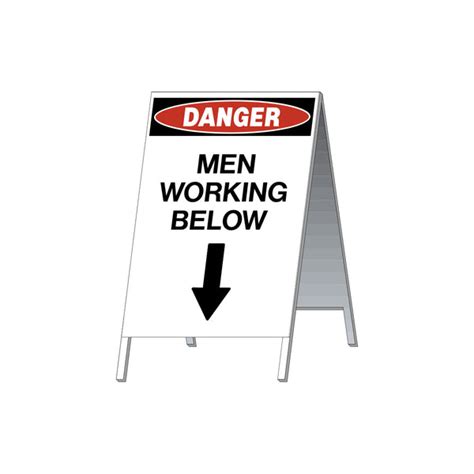 danger men working below 24x36 western safety sign