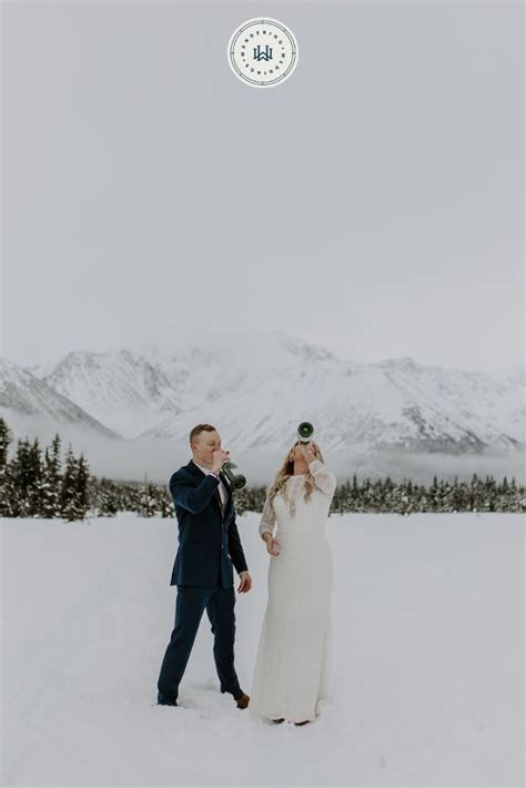 Snowboarding Elopement in Girdwood, Alaska - Wandering Weddings in 2021 | Elopement, Winter ...