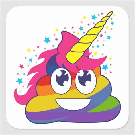 Unicorn Poop Rainbow Emoji Stickers