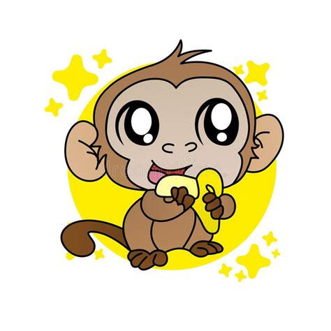 A Monkey With Bananas Stock Illustration Illustration Of Mouth 33691199