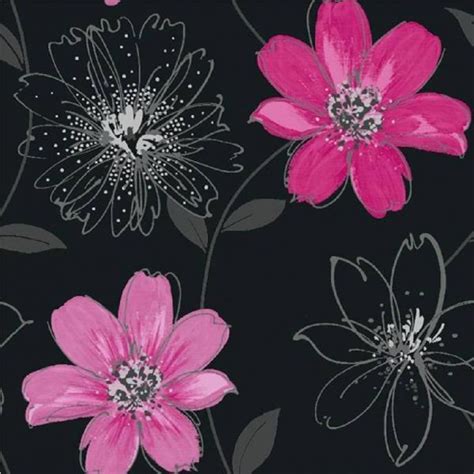 Arthouse Opera Samba Motif Floral Metallic Flower 10m Wallpaper 406001