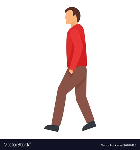 Walking Man Icon Flat Style Royalty Free Vector Image