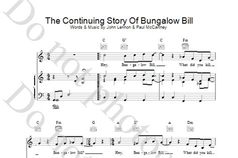 The Continuing Story Of Bungalow Bill Sheet Music Direct