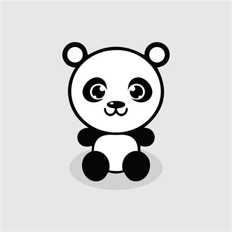 Cute Panda Cartoon Illustration Isolated On White Background Happy