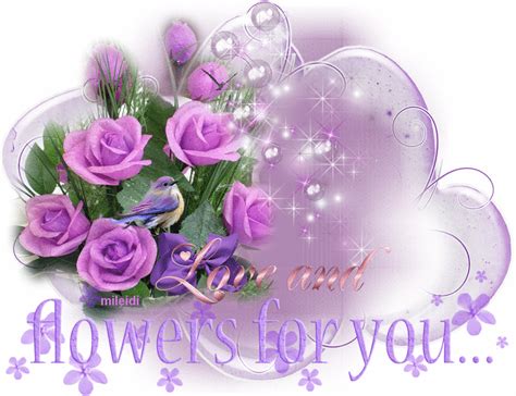 Love And Flowers For You Animated Hugs Hello Friend Comment Good