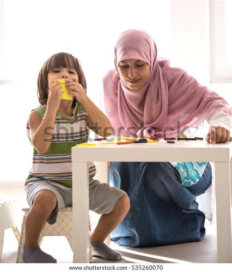 Happy Muslim Middle Eastern Mother Son Stock Photo Shutterstock