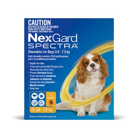 Nexgard Spectra For Small Dogs 36 75kg Yellow Vetshopaustralia