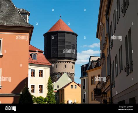 The Old Water Tower In Bautzen Germany Ensemble Of Buildings In The
