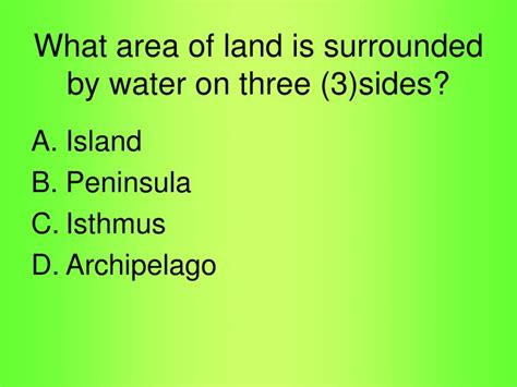 너희들은 포위됐다 / neoheedeuleun powidwaessda. PPT - What area of land is surrounded by water on three (3 ...