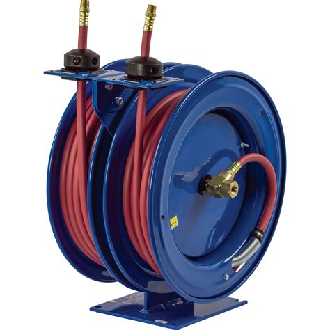 Coxreels Dual Air Hose Reel — With 38in X 50ft Pvc Hoses Max 300